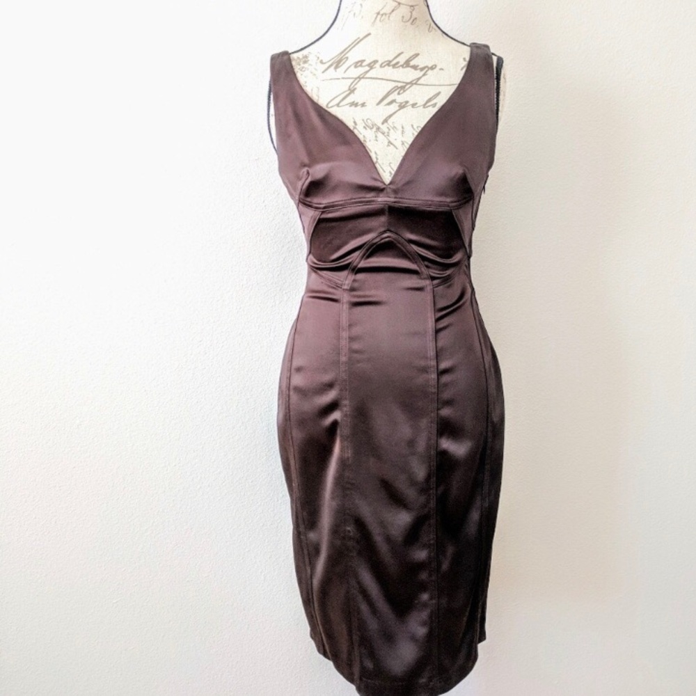 David Meister Brown Bodycon Dress